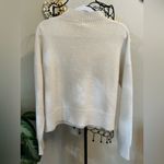 Anthropologie Moth Wool Blend Cat Sweater Miaou Turtleneck Size Medium Embroider White Photo 6