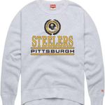 NWT Homage Pittsburgh Steelers Gray Collegiate Crest Long Sleeve Sweatshirt XL Photo 4