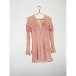 For Love & Lemons Gilded Star Mini Dress Size Medium Pink Silk Ruffle Cocktail Photo 4