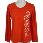 SoulCycle  Graphic Long Sleeve Pullover Sweatshirt Orange XS USA Athleisure Retro Photo 0