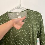 Nine Britton NEW NWT  STITCH FIX Skylee Brushed Knit Dress Olive Green Polka Dot Photo 6