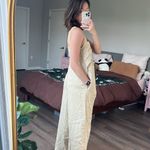 COS New  linen blend oversized beige overalls jumpsuit Photo 1