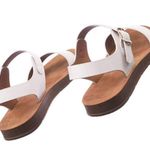 White Vegan Leather Ankle Strap Sandal Size 7 Photo 3