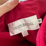 David's Bridal long strapless dress with front ruffle cascade size 4 Photo 4