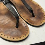 UGG Australia Bria Black Tan Braided Leather Flip Flop Sandals Women’s 7 Basic Photo 3