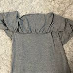 Abercrombie & Fitch abercrombie ruffle off-the-shoulder grey dress Photo 4
