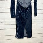 Pretty Little Thing Velvet Midi Dress Long Sleeve Blue Size 12 Photo 9