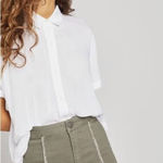 BCBGeneration Army Green Denim Frayed Edge Skirt Size 25 NWT Photo 0