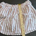 Bershka  Striped Mini Skirt White Red Viscose Size Small‎ Summer Casual Photo 4
