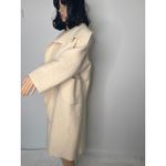 1990s Eva Tralala Paris Wool Boucle Open Front Coat Made in France Medium Large Photo 8