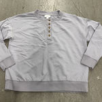 J. Jill Wearever Gray‎ Women's Henley Neck Pullover Long Sleeve Sweatshirt XS Gray Photo 0