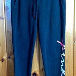 PINK - Victoria's Secret  Black Joggers with Pink Logo Size medium causal women's Photo 0