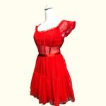 City Studio Vibrant Red Dress with a corset style design. Size undefined Photo 5