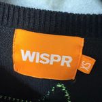 WISPR Brodie Summer Star Cotton Silk Sweatshirt Size XS Black and Neon Rainbow Photo 4