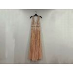 Mac Duggal  5654 Pink Floral Embellished Halter Strap A Line Gown Sz 8 Photo 1