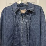 Free People After Hours Denim Oversized Top (Size M) Photo 6
