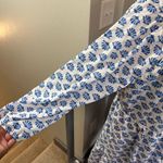 J.Crew NWT Scoop Neck Blue White Shell Long Sleeve Puff Popover Tiered Dress 18 Photo 7