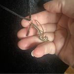 Gold Black Handmade Shoe Necklace With Heart Wire Closure Photo 1