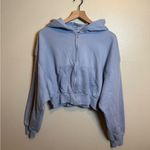 Daily Drills  Cropped Zip Hoodie in Mist Photo 1