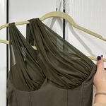 Rare London  Olive Green Midi Dress - Size 6 Photo 4