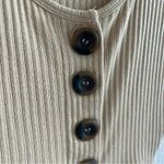 ZARA  Trafaluc Statem Button Neutral Rounded Neckline Y2K 90s Trendy Top US Small Photo 5