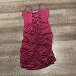 Lucy in the Sky  Foil Bodycon Corset Dress in Plum Photo 6