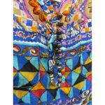 PEARLS By Aratta Los Angeles Women's Boho Floral Print V Neck Tunic Dress XL Blue Photo 6