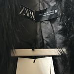 ZARA Black/Gray Removable Faux Fur Collar Blazer/Jacket(Size Medium) Photo 9