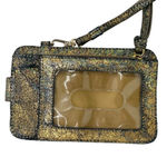 Lodis Gold Iridescent Shimmer Leather ID Holder Wristlet Photo 3