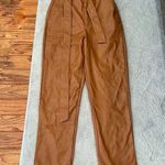 SheIn  Brown Faux Leather Belted Pants Small S NWT Photo 0
