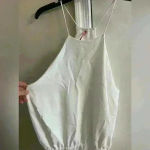 Dina Be Dina‎ be white bodysuit halter top made in USA. XL. NWT Photo 1