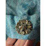 Vintage OOAK Jacquard blue sleeveless retro midi dress gemstone belt M Size M Photo 9