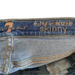 7 For All Mankind High Waist Ankle Skinny Jeans With Silver Shimmer Side Stripe Photo 11