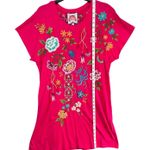 Johnny Was T Shirt Dress Women L Pink Embroider Floral Garden Festival Bohemian Photo 10