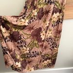 Vintage Leopard Print Tropical Hawaiian Floral Maxi Dress Brown Size 12 Photo 2
