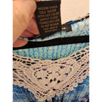 Susan Lawrence  1X Sleeveless Crochet Lace Top Chevron Strip Geometric Top Photo 2