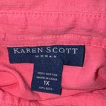 Karen Scott  Cotton Button-Up Shirt Photo 3