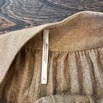 Free People  Pleated Love Metallic Mini Dress Gold Brown Large L  NWT Photo 4