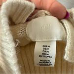 H&M Wool Blend Knit Cream Ivory Sweater Turtleneck Flowy Stripe Minimalist M Photo 6
