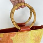 Vintage Sunny Hawaii Floral Bamboo Handbag Pink Photo 3