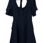 Voodoo Vixen Black Flutter Sleeve Button Front Tie Back Cutout Dress Size L Size L Photo 0