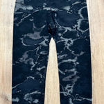 Alo Yoga | Women's Black Gray Marble Granite Print High Waist Capri Leggings, M Photo 0