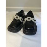 Women’s PEARL & Black Top Chunky Loafer Y2K US8 Size 8 Photo 1