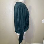 Betsey Johnson Performance Long Sleeve Velour Sweatshirt Top Hunter Green Large Photo 6