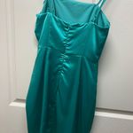 Showpo Elbereth Dress In Teal Satin Photo 4