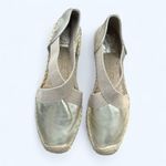 Tory Burch Gold Leather Catalina Espadrille Shoes Slip On size 10 NEW Summer Photo 4