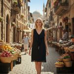 Black Sleeveless Dress 2 Ruffle Detail Heavy Gold Bead Tassel Accents Vacation Photo 8