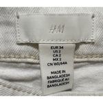 H&M H M Womens Cream Wide Leg Crop Jeans Distressed Raw Hem Size 2 US Photo 5