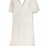 Eliza J NWT Fit & Flare Ivory White Lace Flutter Sleeve Short Dress Size 14 NEW Photo 9