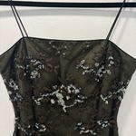 Rimini By Shaw Army Olive Green Sequins Embroidered Floral Mini Dress Formal Black Size 4 Photo 4